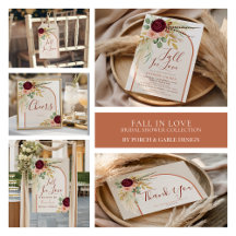 Fall In Love Pampas Grass Floral Bridal Shower