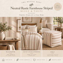 Neutral Rustic Farmhouse Striped – Beige & Taupe