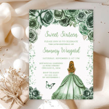 Sage Green Floral Confetti Princess