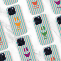 Pink and Blue Striped Ghost Face Phone Cases