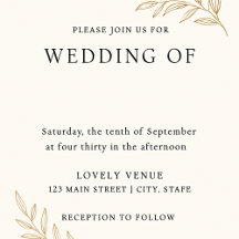 Elegant Minimalist Wedding Invitation