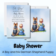 Baby and German Shepard Boy's Baby Shower