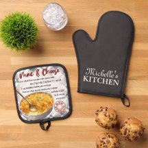 Personalized Baking Recipe Oven Mitt & Pot Holder