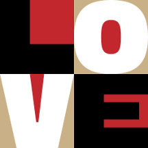 Love 4 Squares Original Design | Red Black Rainbow
