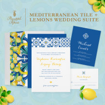 Mediterranean Tile + Lemons Wedding Collection