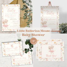 Little Mouse Ballerina - Tutu Excited Baby Shower