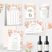 Pink peonies blossom wedding