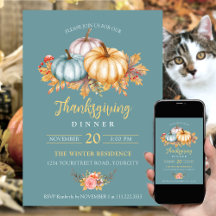 Colorful Thanksgiving Invitations