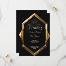 Gold frame against black background wedding