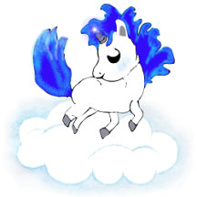 blue polka dots Happiness magic unicorn