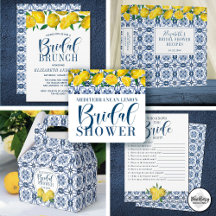 Blue Italian Positano Lemon Wedding Bridal Shower