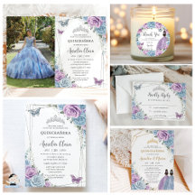 Serenity: Baby Blue Purple Lilac Floral Birthday