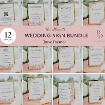 ROSE WEDDING SIGNAGE PACKAGE TEMPLATE