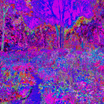 Psychedelic Impressionistic Purple Landscape