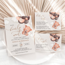 Baby Bear, Brown Balloons Baby Shower Collection