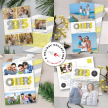 TRANSPARENT CHEERS NEW YEAR   HOLIDAY PHOTO CARDS