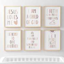 Christian kids bible verse neutral theme poster