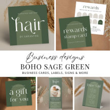 Boho Sage Green Business Marketing & Branding
