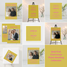 Bold Pink Chartreuse Photo Wedding Collection