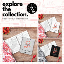 Modern Monogram Recipe Notebook Series