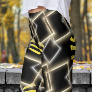 Legging Cor de rosa fabulosa com um padrão Dourado