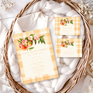 Convites Chá de fraldas de Pêssegos Doce