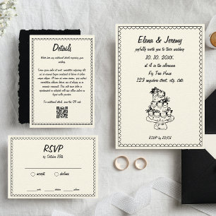 Convites Casamento Francês De Desenho De Mão Desenho De Esc