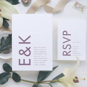 Convites Chá de panela de Nome Lilac Roxo Moderno Mauve