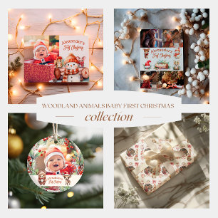 Caneca De Café Foto: Animais da Floresta Bebê Primeiro Natal