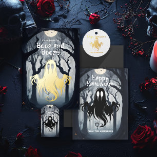 Adesivo Festa de Figuras da Floresta Halloween Ghost Haunt