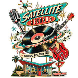 Camiseta masculina Satellite Records Vintage dos a