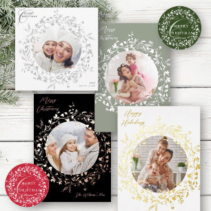 Adesivo Red Modern Boho Wildflower Wreath Natal