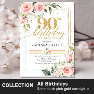 Convites Boho Paris Eiffel borra ouro floral 16º