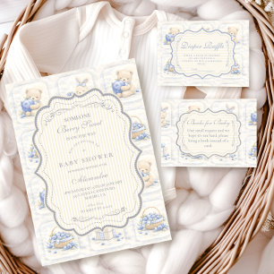 Guardanapo De Papel Chá de Bebê Jardim de Ursinho Azul-berry Toile