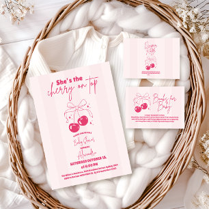 Convites Doodle Cherry no Chá de fraldas superior