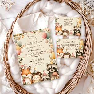 Convites Chá de fraldas de Animais do Partido Woodland