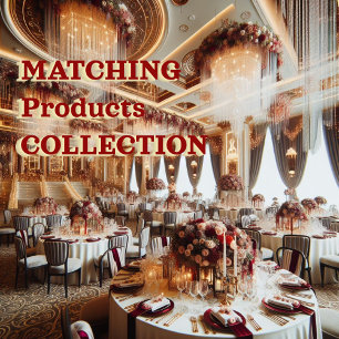 Convite Celebração Elegante Red Dourada Quinceañera Espanh