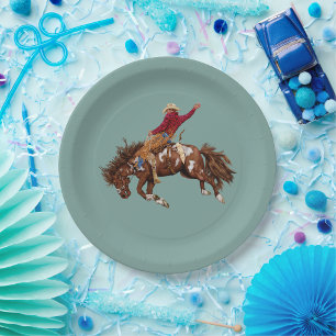 Prato De Papel Vintage rodeo cowboy
