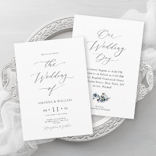 Convites Casamento Dusty Blue Watercolor
