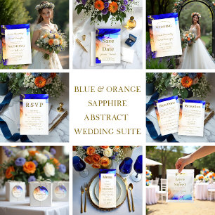 Casamento Azul Cor-de-Laranja Elegante