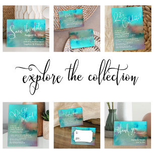 Reserve A Data Script elaborado colorido de Abstrato de Watercolo