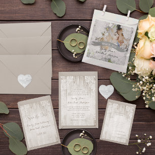 Convites Brown Kraft Paper Rustic Weding