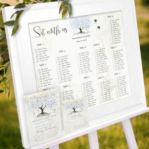 Convites Menu Mason Jar Blue Heart Leaf Tree Watercolor