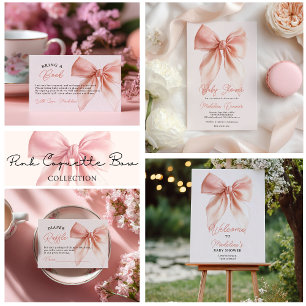 Convites Chá de fraldas de Arco de coquetel cor-de-rosa-cla