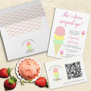 Convites Scooped Up Ice Cream Bridal Shower Invitation
