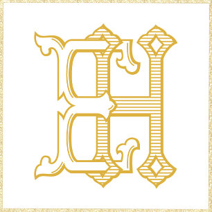 Monograma ou Convites de Casamento de Monograma HE