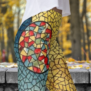 Legging Impressão de Cubismo Colorido