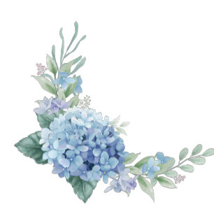 Convites Romântico Casamento em Aquarela Azul Poeira de Hyd