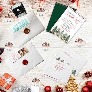 Papel De Presente Colagem de Fotos Botânica Clássica Feliz Natal