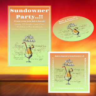 Convites Sundowner Pina Colada Cocktail